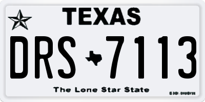 TX license plate DRS7113