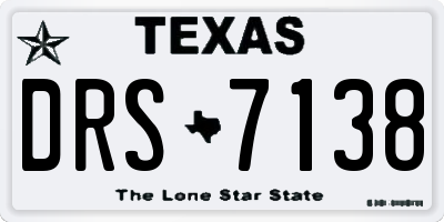 TX license plate DRS7138