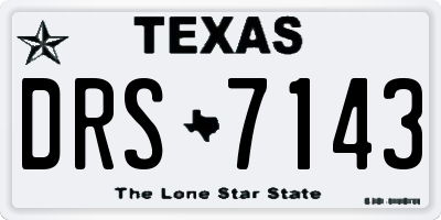 TX license plate DRS7143