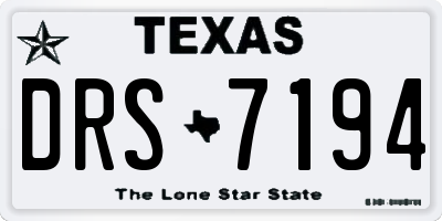 TX license plate DRS7194