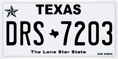 TX license plate DRS7203