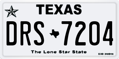 TX license plate DRS7204