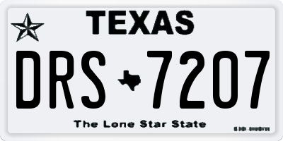 TX license plate DRS7207