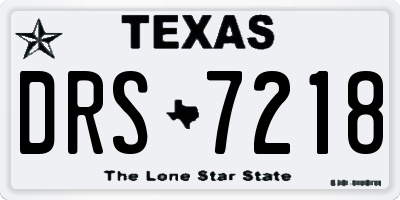 TX license plate DRS7218