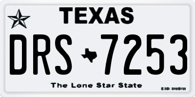 TX license plate DRS7253