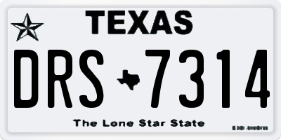 TX license plate DRS7314