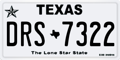 TX license plate DRS7322
