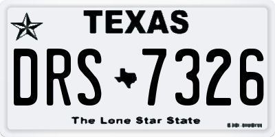 TX license plate DRS7326