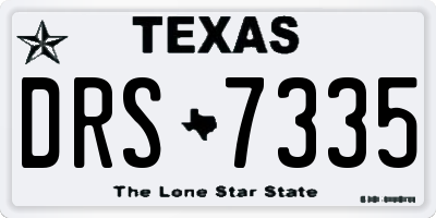 TX license plate DRS7335