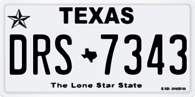 TX license plate DRS7343