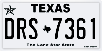 TX license plate DRS7361