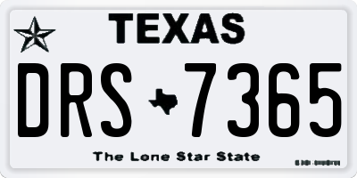 TX license plate DRS7365
