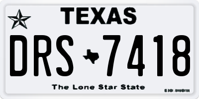 TX license plate DRS7418