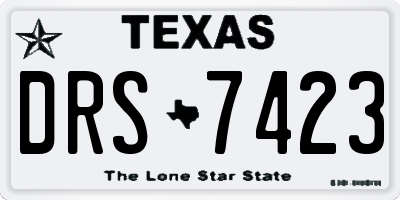 TX license plate DRS7423
