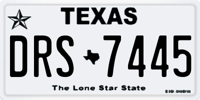 TX license plate DRS7445