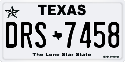 TX license plate DRS7458