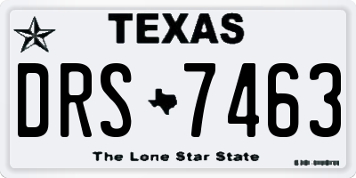 TX license plate DRS7463