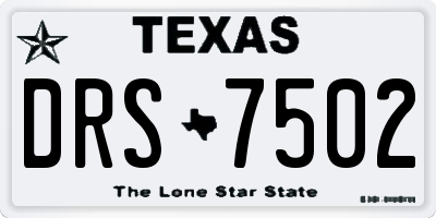TX license plate DRS7502