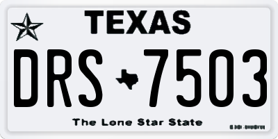 TX license plate DRS7503