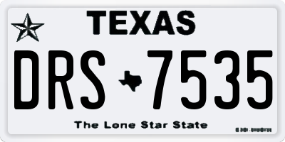 TX license plate DRS7535