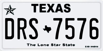 TX license plate DRS7576