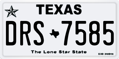TX license plate DRS7585