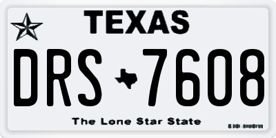 TX license plate DRS7608