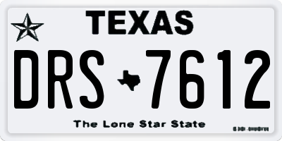 TX license plate DRS7612