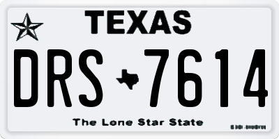 TX license plate DRS7614