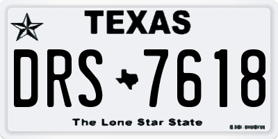 TX license plate DRS7618