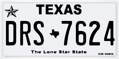 TX license plate DRS7624