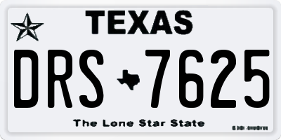 TX license plate DRS7625