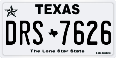 TX license plate DRS7626