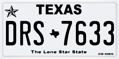 TX license plate DRS7633