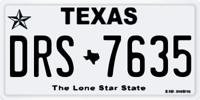 TX license plate DRS7635