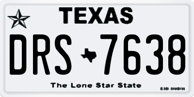 TX license plate DRS7638