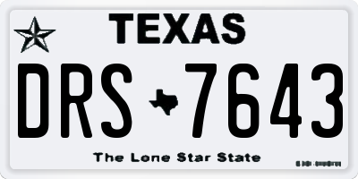 TX license plate DRS7643