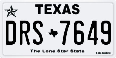 TX license plate DRS7649