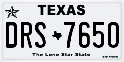 TX license plate DRS7650