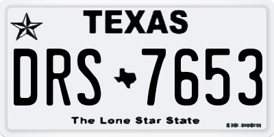 TX license plate DRS7653