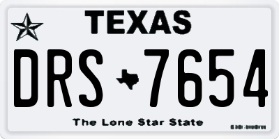 TX license plate DRS7654