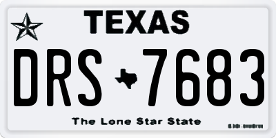 TX license plate DRS7683