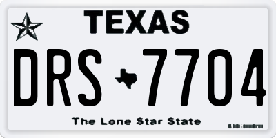 TX license plate DRS7704