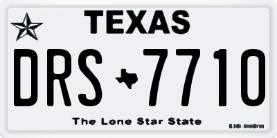 TX license plate DRS7710