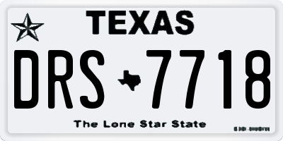 TX license plate DRS7718