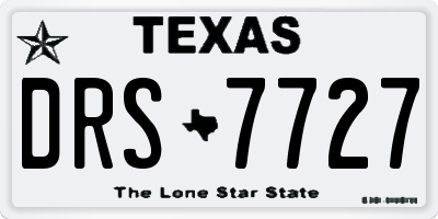 TX license plate DRS7727