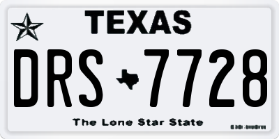 TX license plate DRS7728