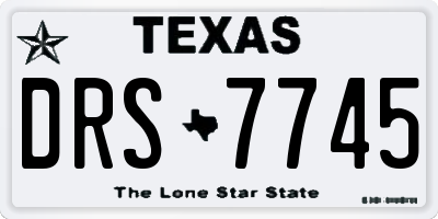 TX license plate DRS7745