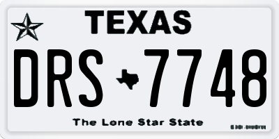 TX license plate DRS7748