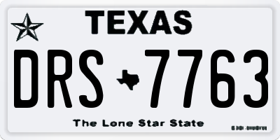TX license plate DRS7763